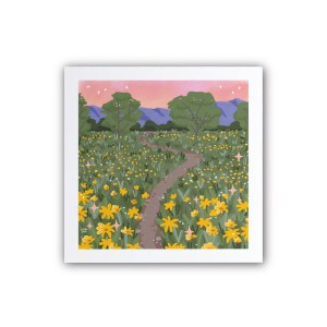 Utah meadow print leah jay illustration 5x5"